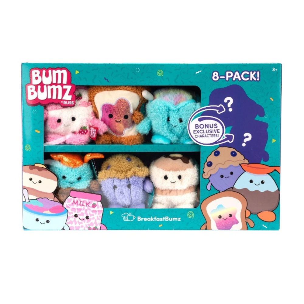 Russ Berrie 4.5 inch Bum Bumz Plush 8 Piece Value Box